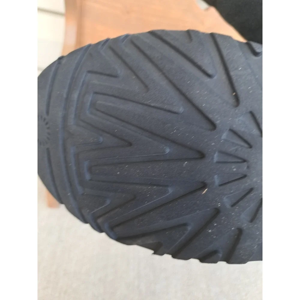 UGG Australia Women's Black Leather Suede Mid Calf Boots Size 7.0 Winter Warm
